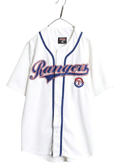レンジャーズ ベースボール シャツ メンズ M / MLB オフィシャル 大リーグ ユニフォーム ゲームシャツ ジャージ 半袖シャツ メジャーリーグ