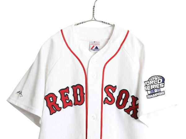 USA製 レッドソックス ベースボール シャツ メンズ M / MLB オフィシャル マジェスティック 大リーグ ユニフォーム ゲームシャツ ジャージ