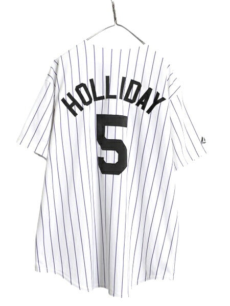 ロッキーズ ベースボール シャツ メンズ XXL 程/ MLB オフィシャル マジェスティック 大リーグ ユニフォーム ジャージ 重ね着 大きいサイズ