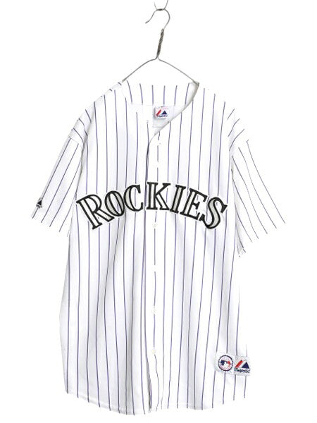 ロッキーズ ベースボール シャツ メンズ XXL 程/ MLB オフィシャル マジェスティック 大リーグ ユニフォーム ジャージ 重ね着 大きいサイズ