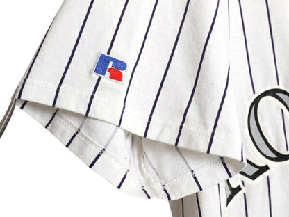 90s USA製 ロッキーズ ベースボール シャツ メンズ L / オールド MLB オフィシャル ラッセル 大リーグ ユニフォーム ゲームシャツ コットン