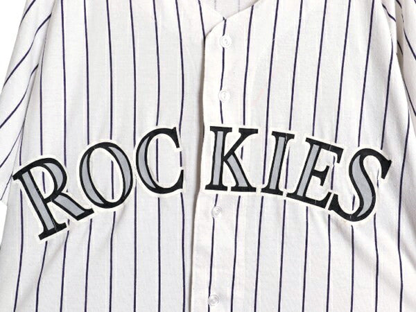 90s USA製 ロッキーズ ベースボール シャツ メンズ L / オールド MLB オフィシャル ラッセル 大リーグ ユニフォーム ゲームシャツ コットン