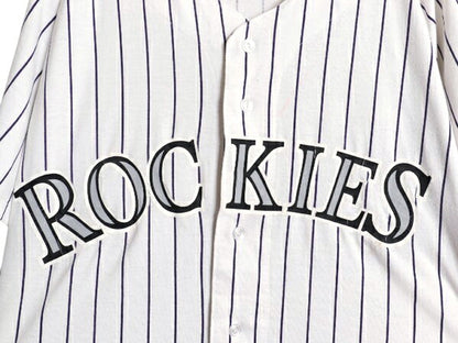 90s USA製 ロッキーズ ベースボール シャツ メンズ L / オールド MLB オフィシャル ラッセル 大リーグ ユニフォーム ゲームシャツ コットン