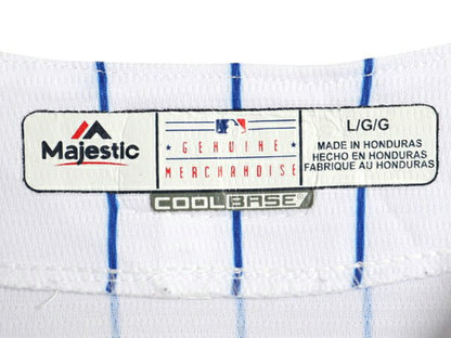 メッツ ベースボール シャツ メンズ L 古着 MLB オフィシャル マジェスティック 大リーグ ユニフォーム ゲームシャツ ジャージ 半袖シャツ