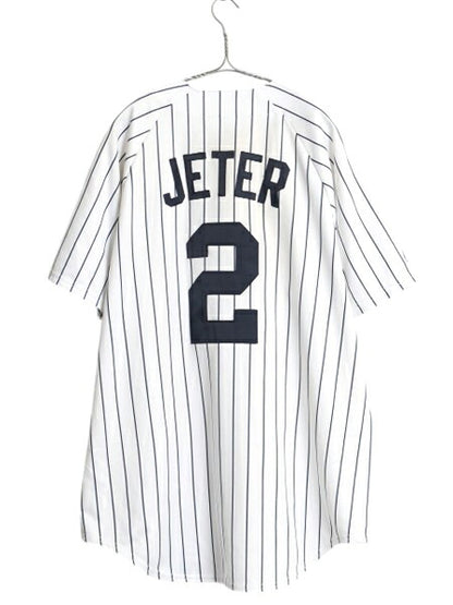 USA製 ヤンキース ベースボール シャツ メンズ L / 古着 MLB オフィシャル マジェスティック 大リーグ ユニフォーム ゲームシャツ ジャージ
