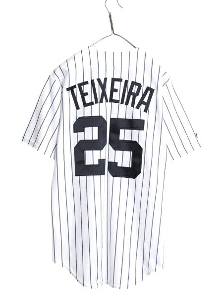 USA製 ヤンキース ベースボール シャツ メンズ S / 古着 MLB オフィシャル マジェスティック 大リーグ ユニフォーム ゲームシャツ ジャージ