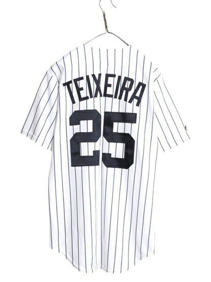 USA製 ヤンキース ベースボール シャツ メンズ S / 古着 MLB オフィシャル マジェスティック 大リーグ ユニフォーム ゲームシャツ ジャージ