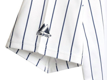 USA製 ヤンキース ベースボール シャツ メンズ S / 古着 MLB オフィシャル マジェスティック 大リーグ ユニフォーム ゲームシャツ ジャージ