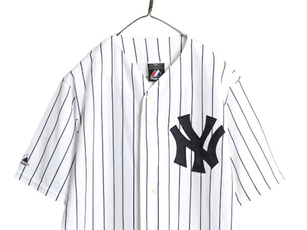 USA製 ヤンキース ベースボール シャツ メンズ S / 古着 MLB オフィシャル マジェスティック 大リーグ ユニフォーム ゲームシャツ ジャージ