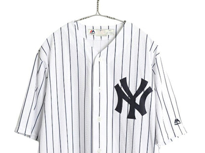 ヤンキース ベースボール シャツ メンズ L / MLB オフィシャル マジェスティック 大リーグ ユニフォーム ゲームシャツ 半袖シャツ ジャージ
