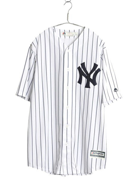 ヤンキース ベースボール シャツ メンズ L / MLB オフィシャル マジェスティック 大リーグ ユニフォーム ゲームシャツ 半袖シャツ ジャージ