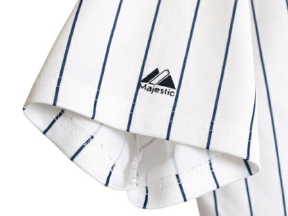 USA製 ヤンキース ベースボール シャツ キッズ XL メンズ S 程 MLB オフィシャル マジェスティック 大リーグ ユニフォーム ジャージ 重ね着