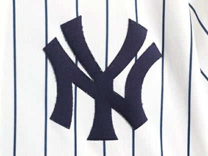 USA製 ヤンキース ベースボール シャツ キッズ XL メンズ S 程 MLB オフィシャル マジェスティック 大リーグ ユニフォーム ジャージ 重ね着