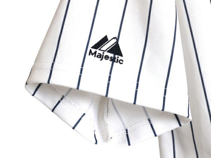 ヤンキース ベースボール シャツ メンズ S 程/ MLB オフィシャル マジェスティック 大リーグ ユニフォーム ゲームシャツ 半袖シャツ 重ね着