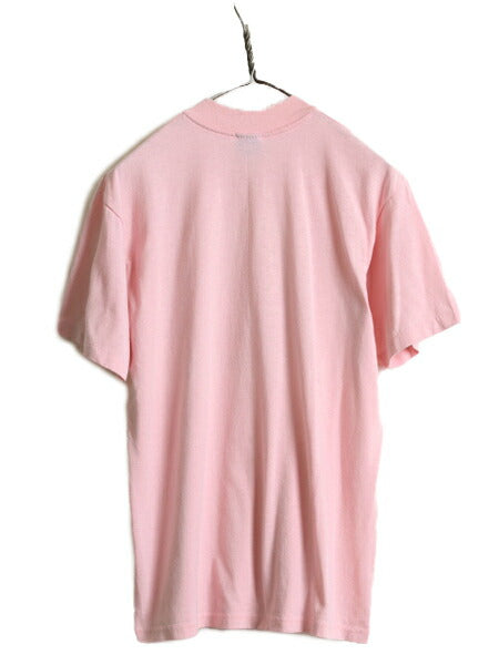 80s USA製 ■ ジョーク メッセージ プリント 半袖 Tシャツ ( メンズ L 小さめ M 程) 80年代 ビンテージ イラスト シングルステッチ ピンク