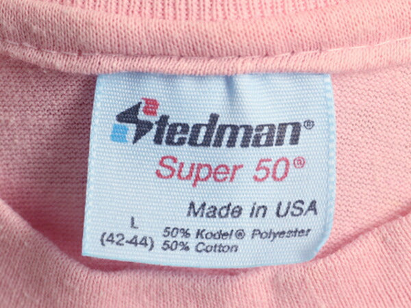 80s USA製 ■ ジョーク メッセージ プリント 半袖 Tシャツ ( メンズ L 小さめ M 程) 80年代 ビンテージ イラスト シングルステッチ ピンク