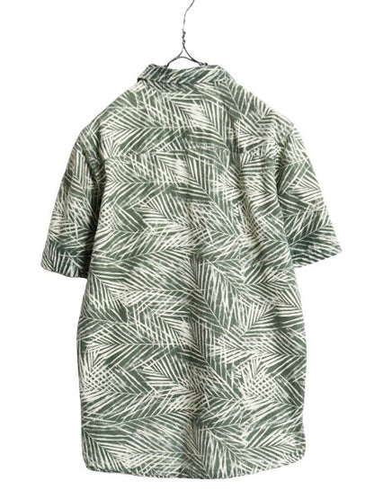 カーハート WIP 総柄 半袖 ボタンダウン シャツ メンズ M / Carhartt ワーク 半袖シャツ アロハ ハワイアン ポケット付き ワンポイント BD