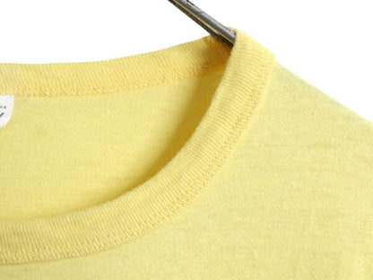 80s USA製 ポケット付き 無地 半袖 Tシャツ メンズ L 小さめ M 程/ ヴィンテージ シングルステッチ クルーネック カットソー 耳付き ポケT