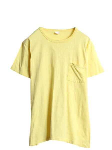 80s USA製 ポケット付き 無地 半袖 Tシャツ メンズ L 小さめ M 程/ ヴィンテージ シングルステッチ クルーネック カットソー 耳付き ポケT