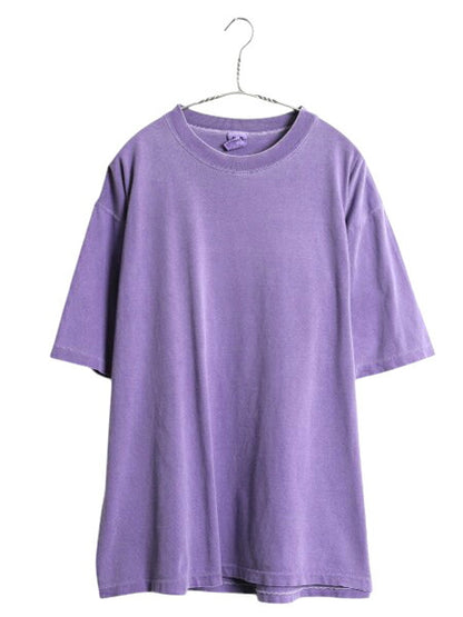 90s USA製 オールド ギャップ 無地 半袖 Tシャツ メンズ L / 旧タグ ヘビーウェイト コットン シングルステッチ  後染め ガーメントダイ 紫
