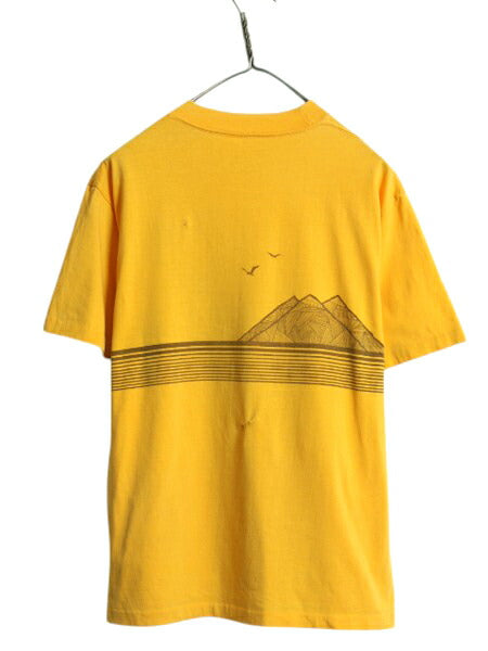 80s ハワイ アート イラスト 両面 プリント Tシャツ メンズ M 程 ヴィンテージ シングルステッチ グラフィック サーフ アロハ カットソー