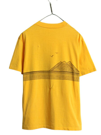 80s ハワイ アート イラスト 両面 プリント Tシャツ メンズ M 程 ヴィンテージ シングルステッチ グラフィック サーフ アロハ カットソー