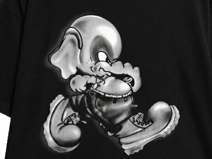 22AW USA製 シュプリーム エレファント キャラクター イラスト プリント Tシャツ メンズ M / グラフィック アート ヘビーウェイト ゾウ 黒