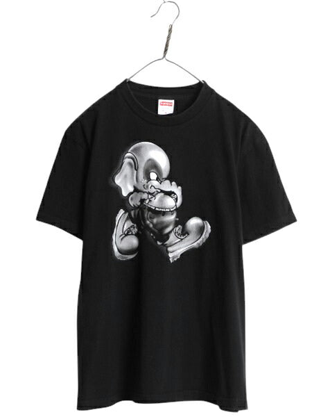 22AW USA製 シュプリーム エレファント キャラクター イラスト プリント Tシャツ メンズ M / グラフィック アート ヘビーウェイト ゾウ 黒