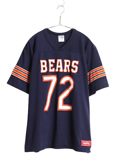 80s USA製 ベアーズ  両面 プリント フットボール Tシャツ メンズ XL / ヴィンテージ NFL オフィシャル ローリングス シングルステッチ 紺