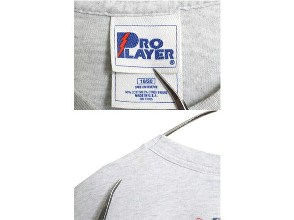 90s USA製 オールスター ゲーム イラスト 両面 プリント 半袖 Tシャツ メンズ M 程 オールド MLB オフィシャル アート シングルステッチ 灰