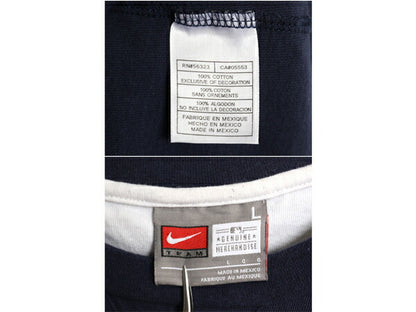 ナイキ ヤンキース ロゴ パッチ 刺繍 半袖 Tシャツ メンズ L / MLB オフィシャル 大リーグ ベースボール センター スモール スウッシュ 紺