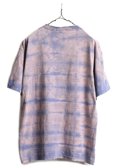 90s USA製 ■ ナイキ ブリーチ タイダイ プリント 半袖 Tシャツ メンズ M / 古着 NIKE 90年代 ヘビーウェイト ロゴT プリントT スウッシュ
