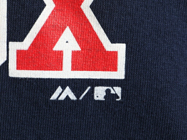 デッドストック ■ MLB オフィシャル Majestic レッドソックス プリント 半袖 Tシャツ メンズ M / ロゴT メジャーリーグ ヘビーウェイト 紺