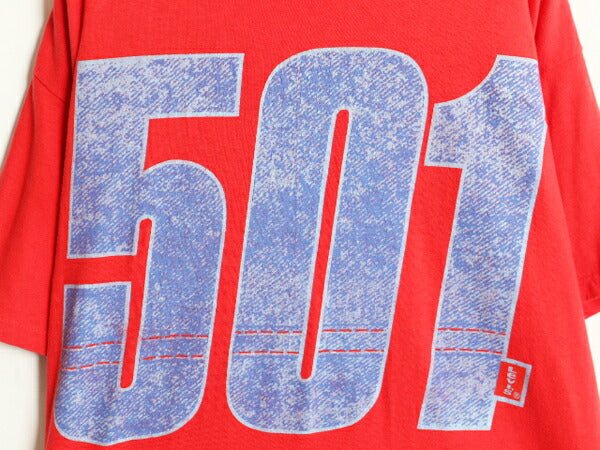 90s リーバイス 501 プリント 半袖 Tシャツ メンズ L 程/ 90年代 オールド Levis イラスト ロゴT ヘビーウェイト シングルステッチ 企業物