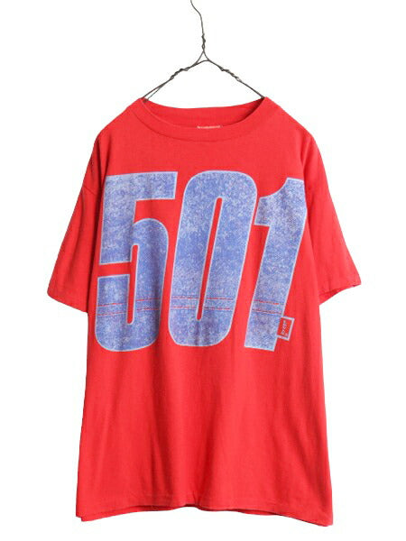 90s リーバイス 501 プリント 半袖 Tシャツ メンズ L 程/ 90年代 オールド Levis イラスト ロゴT ヘビーウェイト シングルステッチ 企業物