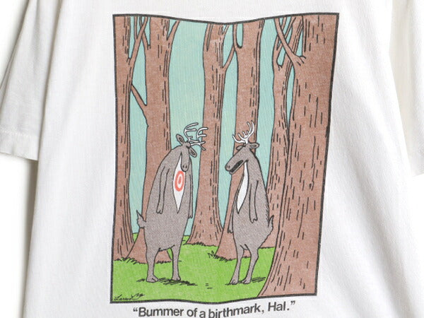 90s ジョーク キャラクター イラスト プリント Tシャツ メンズ M 程/ 古着 オールド アート グラフィック シングルステッチ ヘビーウェイト