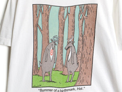 90s ジョーク キャラクター イラスト プリント Tシャツ メンズ M 程/ 古着 オールド アート グラフィック シングルステッチ ヘビーウェイト