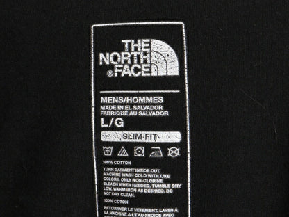 ノースフェイス 染込み プリント 半袖 Tシャツ メンズ L 古着 The North Face 黒 アウトドア グラフィック アート スリムフィット ブラック