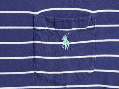 ポロ ラルフローレン ポケット付き ボーダー 半袖 Tシャツ メンズ L / ポケT シングルステッチ コットン カットソー ワンポイント 2トーン