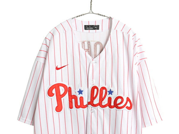 フィリーズ ベースボール シャツ メンズ XL / MLB オフィシャル ナイキ スウッシュ 大リーグ ユニフォーム 半袖シャツ 重ね着 大きいサイズ