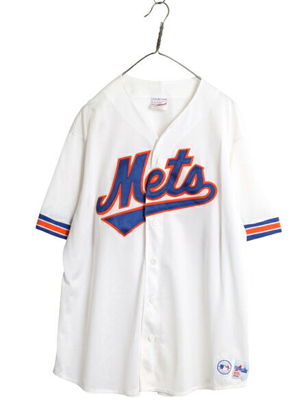 USA製 メッツ ベースボール シャツ メンズ XXL 程/ 古着 MLB オフィシャル マジェスティック 大リーグ ユニフォーム メッシュ 大きいサイズ