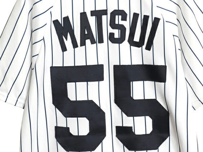 USA製 ヤンキース 松井秀喜 ベースボール シャツ メンズ S / MLB オフィシャル マジェスティック 大リーグ ユニフォーム 半袖シャツ 重ね着