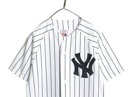USA製 ヤンキース 松井秀喜 ベースボール シャツ メンズ S / MLB オフィシャル マジェスティック 大リーグ ユニフォーム 半袖シャツ 重ね着