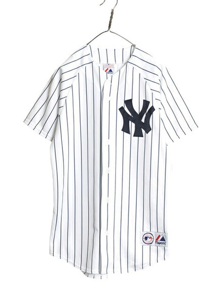 USA製 ヤンキース 松井秀喜 ベースボール シャツ メンズ S / MLB オフィシャル マジェスティック 大リーグ ユニフォーム 半袖シャツ 重ね着