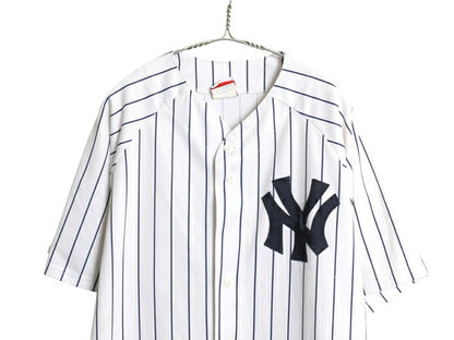 USA製 ヤンキース ベースボール シャツ メンズ XL / MLB オフィシャル マジェスティック 大リーグ ユニフォーム ゲームシャツ 大きいサイズ