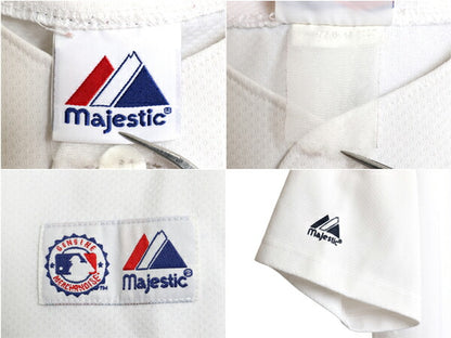 ヤンキース ベースボール シャツ メンズ S 程/ MLB オフィシャル マジェスティック 大リーグ ユニフォーム ゲームシャツ 半袖シャツ 重ね着