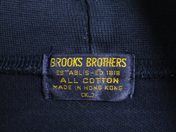 80s ブルックスブラザーズ タートルネック 鹿の子 長袖 Tシャツ メンズ XL ヴィンテージ Brooks Brothers ヘビーウェイト 大きいサイズ 紺