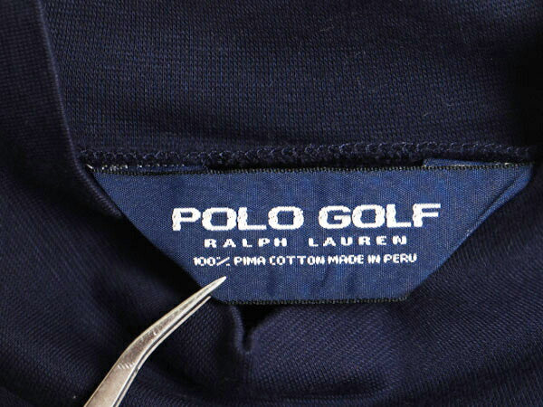 ペルー製 高級 ピマコットン ポロゴルフ ラルフローレン モックネック 長袖 Tシャツ メンズ L POLO GOLF ハイネック ストレッチ カットソー