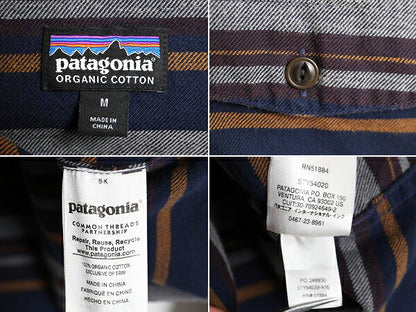 16年製 パタゴニア ロングスリーブ フィヨルド 長袖 フランネル シャツ メンズ M / Patagonia オーガニック コットン ネルシャツ ボーダー