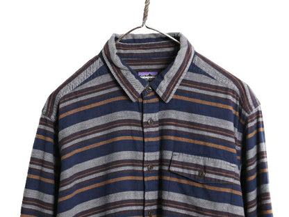16年製 パタゴニア ロングスリーブ フィヨルド 長袖 フランネル シャツ メンズ M / Patagonia オーガニック コットン ネルシャツ ボーダー
